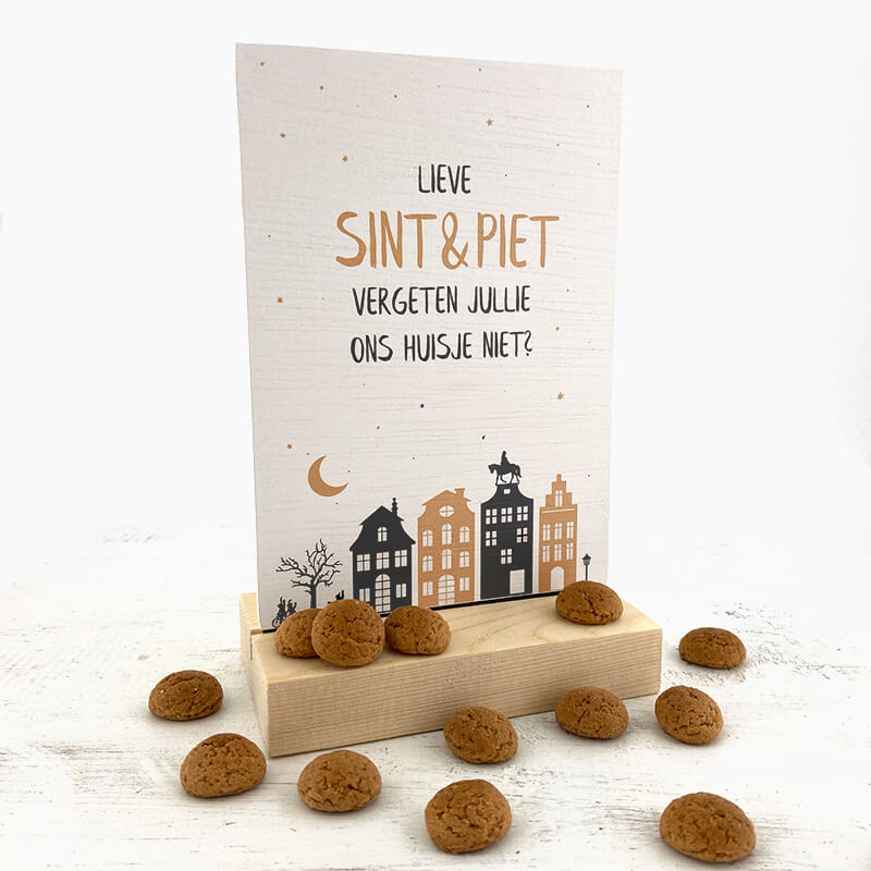 financieel paars Snoep Sinterklaas houten decoratie kaart huisje – datisleuk