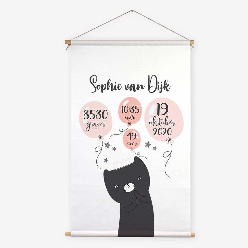 Geboorteposter ballonnen