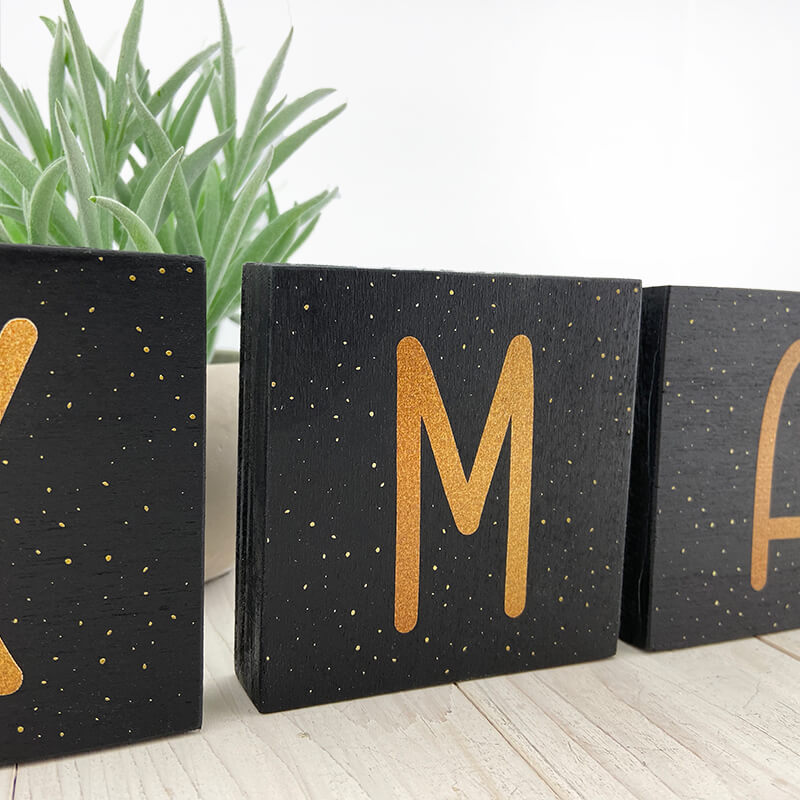 Houten letters xmas kerst decoractie detail