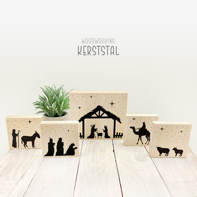 Kerststal van hout