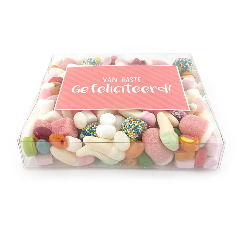 snoep cadeau per post smaak sweet pastel zijaanzicht