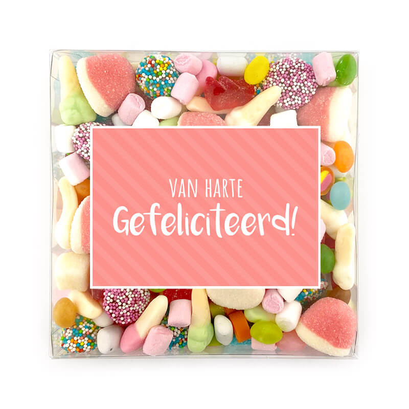 snoep cadeau per post smaak sweet pastel vooraanzicht