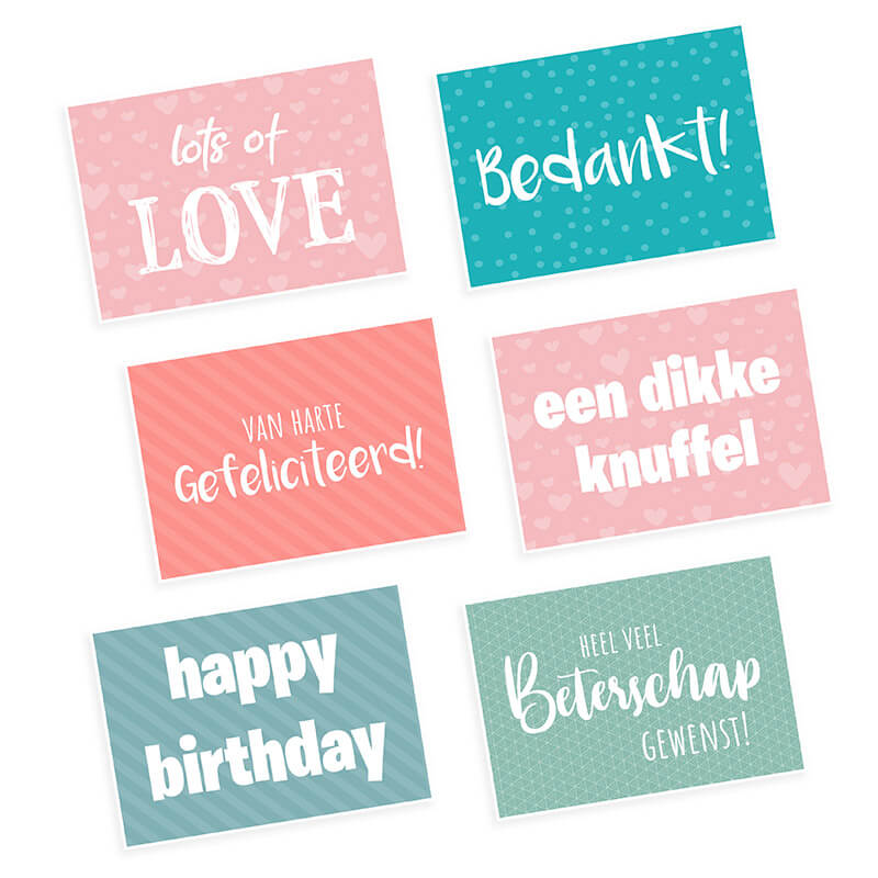 label overzicht snoep cadeau per post