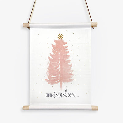 Textielposter kerst oh denneboom